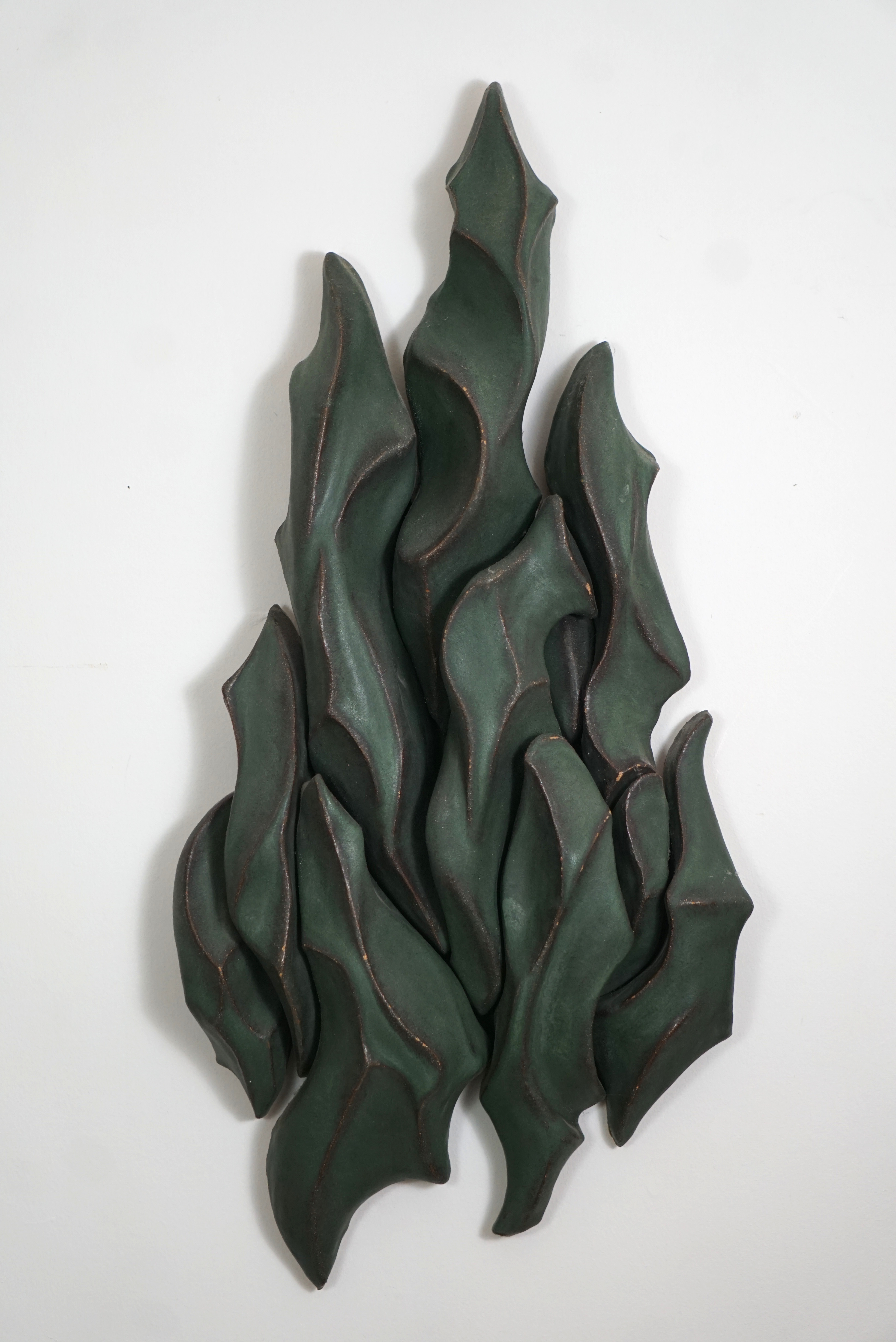 abstract, high relief, ceramic wall sculpture